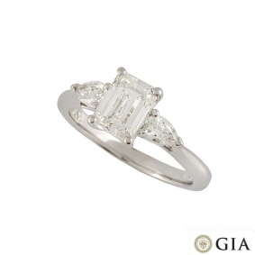 18k White Gold Emerald Cut Diamond Ring 1.17ct G/VVS2 18k White Gold Emerald Cut Diamond Ring 1.17ct G/VVS2